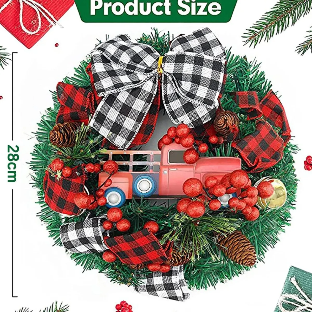 Selwo Kerstkransen>Kerstkrans Met Dennenappels, 28 Cm, Kerstkrans, Creatieve Kerstkrans, Kerstdecoratie Voor Deur, Huisdeur, Open Haard, Mu