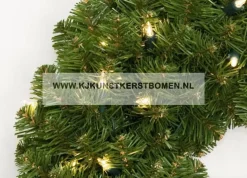 KJ Kunstkerstbomen Kerstkransen>Kerstkrans Met Warme Led Verlichting - Op Batterijen – O 90 Cm