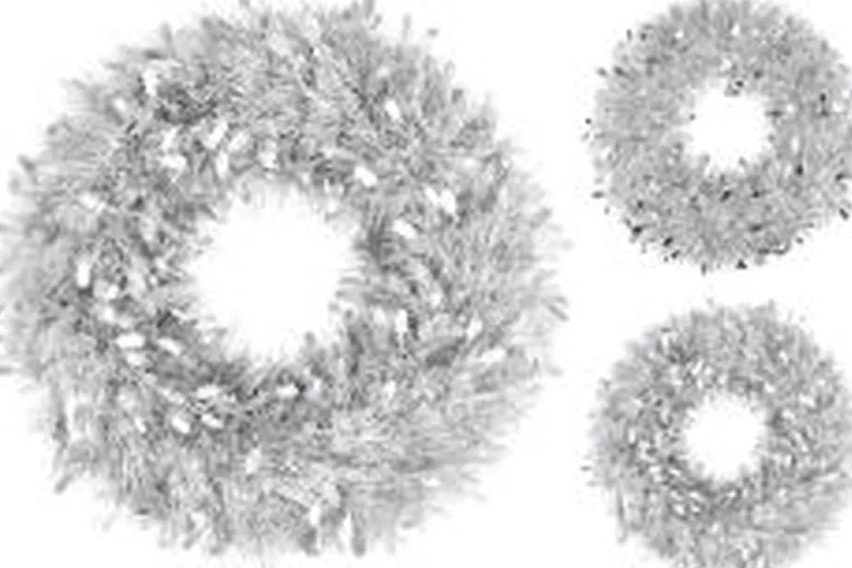 * Kerstkransen>Kerstkrans Van Lametta 50 Cm - Deurkrans Zilver - Kerstversiering Buiten - Kerstdecoratie