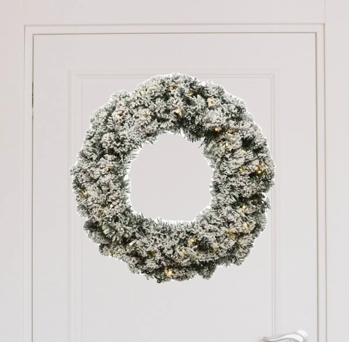 Decoris Kerstkransen>Kerstkrans/Dennenkrans - Groen -Verlichting En Kunstsneeuw - D60 Cm - Kerstkransen