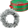 Decoris Kerstkransen>Kerstkrans/Dennenkrans - Met Sneeuw - D50 Cm - Incl. Opbergtas