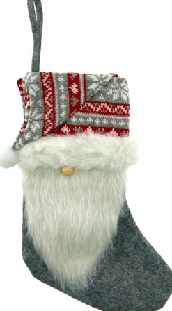 Home u0026 Styling Kerstsokken>Kerstsok - Kerstman Met Baard En Muts - 30 X 18 Cm