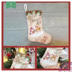 JobaStores® Kerstsokken>Kerstsok Beige C (30X20Cm)
