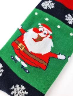 Merkloos’ Kerstsokken>Kerstsokken 36-40 "Kerstman Met Hele Dunne Benen"