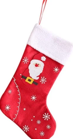 Merkloos Kerstsokken>Kerstsokken – Kerstsok – Kerstman – Poly Rood – Kerstversiering - 31 X 20 Cm - Cadeau