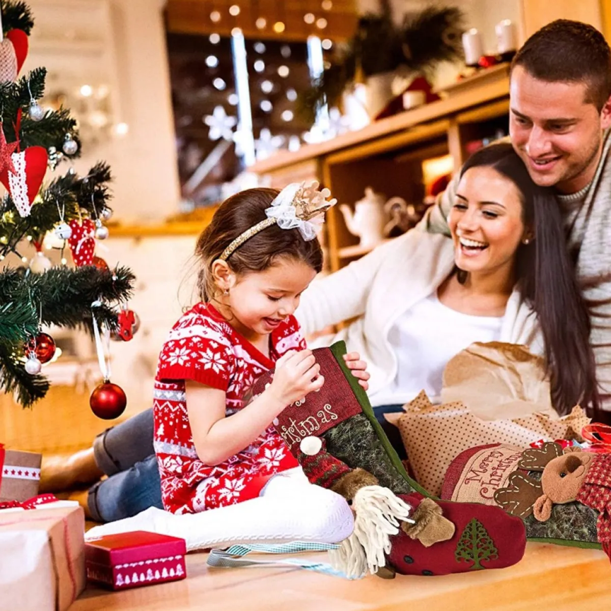 YUMI Kerstsokken>Kerstsokken/Kerst Decoratie/Thema Sneewman/44Cm