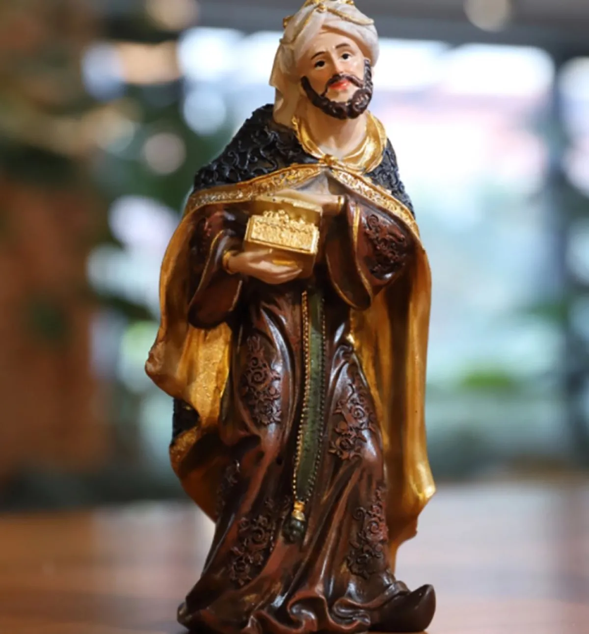 Merkloos Kerststallen>Kerststal - 30 Cm Kerstfiguren - 11 Beeldjes - Kerstdecoratie - Maria - Jesus - Joseph - Wijze Mannen - Dieren - Bijbel - Polystone