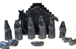 Floz Kerststallen>Kerststal - Silver Black - Hout - Fairtrade Uit Indonesie