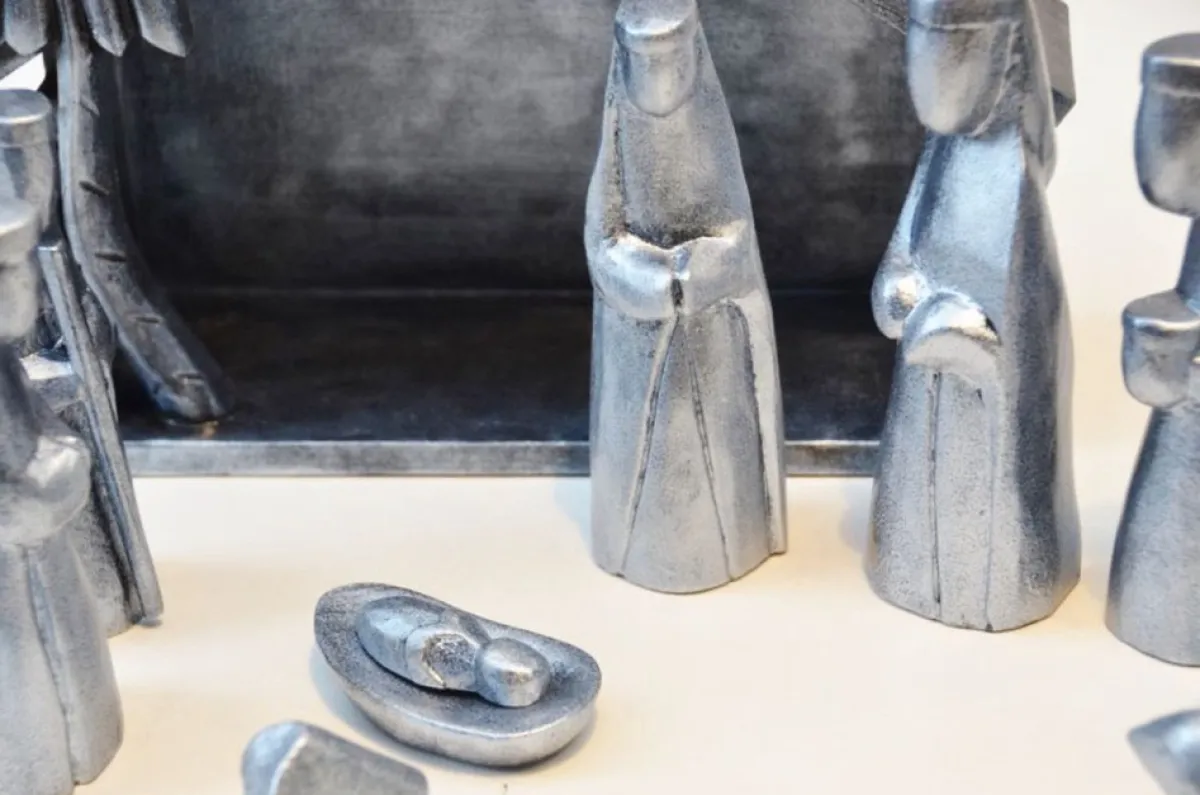 Floz Kerststallen>Kerststal - Silver Black - Hout - Fairtrade Uit Indonesie