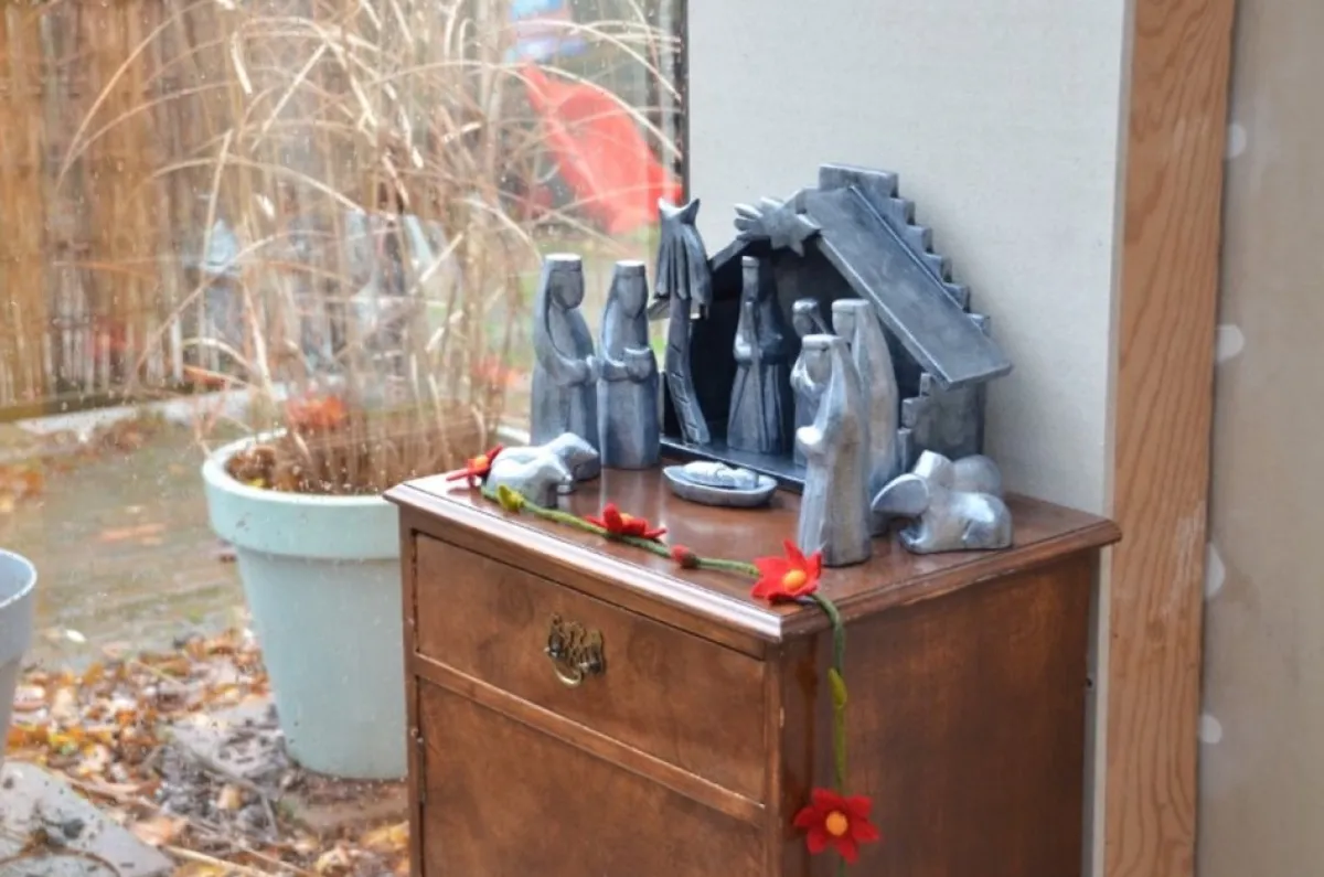 Floz Kerststallen>Kerststal - Silver Black - Hout - Fairtrade Uit Indonesie