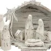 Fairtrade uit Indonesie Kerststallen>Kerststal - Whitewash - Hout - 36X25X18Cm - Sarana - Fairtrade Indonesie - Fairtrade