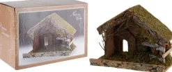 Merkloos Kerststallen>Kerststal - 32X17X25 Cm - Hout
