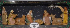 Merkloos Kerststallen>Kerststal Beelden / Figuren 8 Stuks In Doos 39 X 16 X 6,5 Cm - Religieuze Kerstbeelden / Kerststallen Figuren