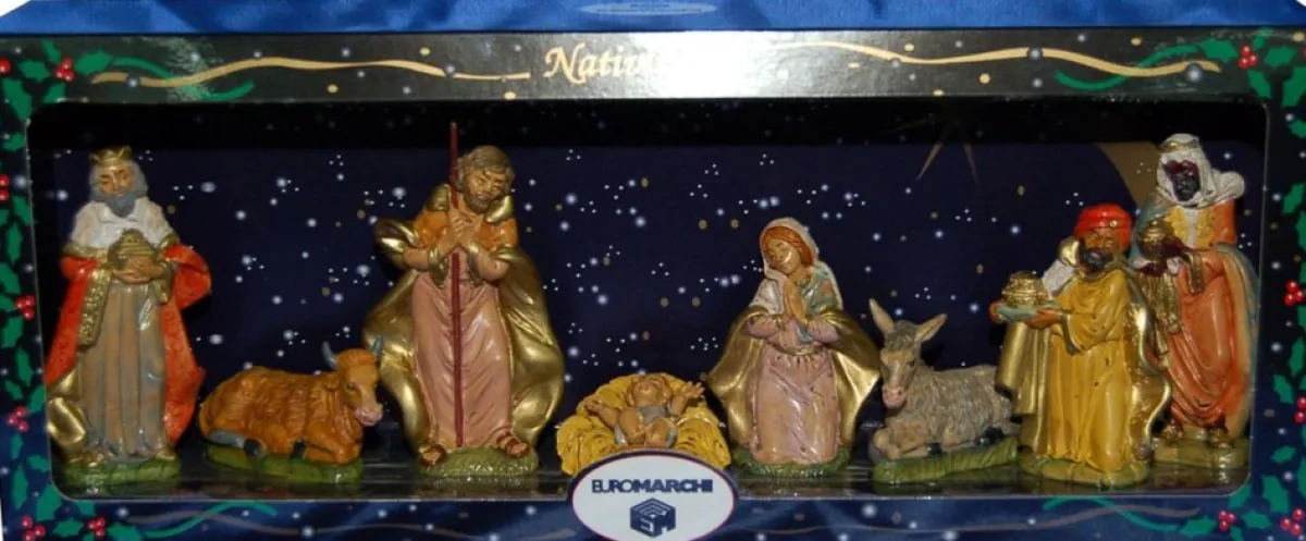 Merkloos Kerststallen>Kerststal Beeldjes - 8X Stuks - Jezus/Maria/Jozef - Kunststof - Van 8 Tot 11 Cm - Religieuze Beeldjes