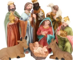 Nampook Kerststallen>Kerststal Figuren - Kerstgroep - Kerstbeeldjes Voor Kerststal - H=10Cm - Set Van 9 Stuks