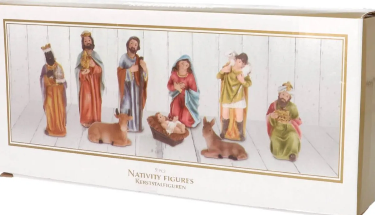 Nampook Kerststallen>Kerststal Figuren - Kerstgroep - Kerstbeeldjes Voor Kerststal - H=10Cm - Set Van 9 Stuks