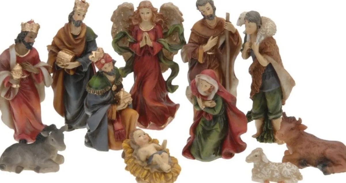 Merkloos Kerststallen>Kerststal Figuren - 26X6X22 Cm - 11 Delig