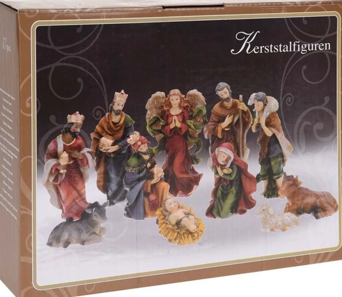 Merkloos Kerststallen>Kerststal Figuren - 26X6X22 Cm - 11 Delig