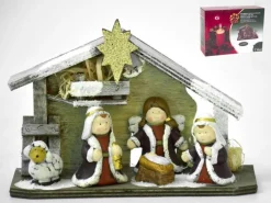 Bouwman Kerststallen>Kerststal Hout Kinderen - 22.5 X 16Cm