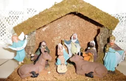 Bouwman Kerststallen>Kerststal Hout Met 9 Beeldjes 014