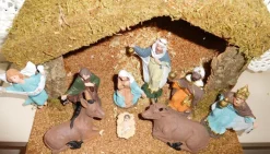 Bouwman Kerststallen>Kerststal Hout Met 9 Beeldjes 014