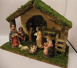 Bouwman Kerststallen>Kerststal Hout Met 7 Figuren (6339)