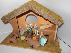 Bouwman Kerststallen>Kerststal Hout Met 9 Figuren (024)