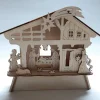 eigen Kerststallen>Kerststal Houtsnijwerk Met Verlichting 18Cm Hoog