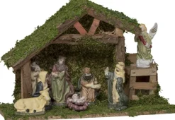 Feeric lights u0026 Christmas Kerststallen>Kerststal Met 8 Kerstfiguren - 20 Cm - Porselein