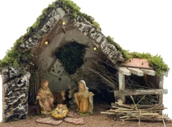 Merkloos Kerststallen>Kerststal Met Jozef, Maria En Jezus 43 X 20 X 29 Cm - Complete Kerststallen Kerstdecoraties