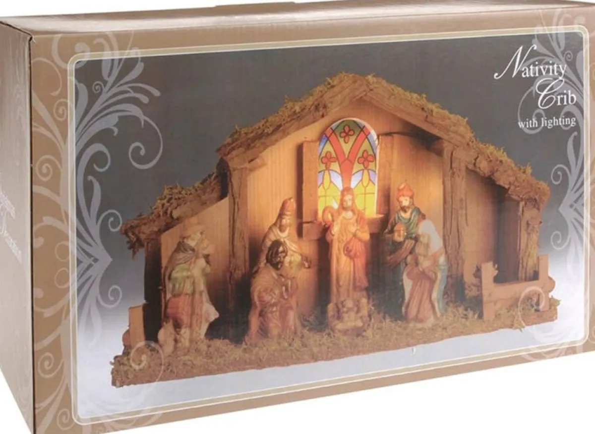 Generic Kerststallen>Kerststal Met Verlichting - 39 X 15 X 22,5 Cm - Op Batterijen