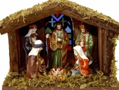 Merkloos Kerststallen>Kerststal Met Verlichting En Figuren 22Cm