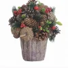 Naturn Christmas Kerststukjes>Kerststuk In Zinken Pot Look - Rode Bessen | O 22 Cm | Decoratieve En Goed Gevulde Kerstdecoratie In Stevige Pot Met Natuurlijke Materialen Met Witte Details | Rood