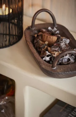 Naturn Christmas Kerststukjes>Kerststuk Theelicht Houder - Merry Christmas | 45 Cm / 2L | Decoratief Kerststuk Gemaakt Uit Natuurlijke Materialen En Voorzien Van Twee Waxinehouders | Kerst Decoratie | Goud