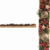 Naturn Christmas Kerststukjes>Kerststuk Theelicht Houder - Red Berry | 70 Cm / 4L | Decoratief Kerststuk Gemaakt Uit Natuurlijke Materialen En Voorzien Van Twee Waxinehouders | Kerst Decoratie | Rood