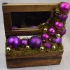 ZoeZo Design Kerststukjes>Kerststukje - Met Spiegel - Hout - Glas - Paars - Goud - Br 24 Cm - H 27 Cm - Diep 9 Cm,