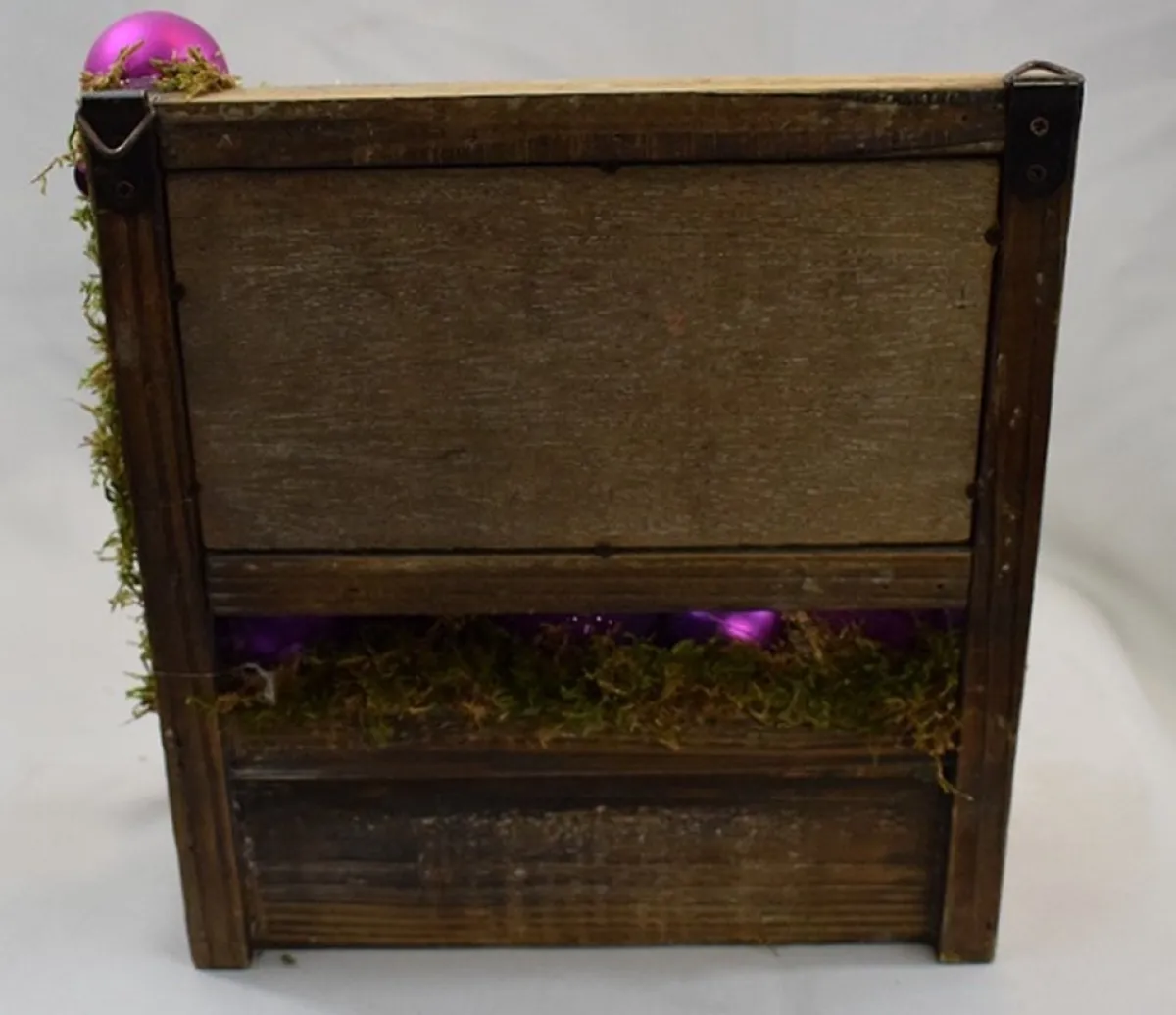 ZoeZo Design Kerststukjes>Kerststukje - Met Spiegel - Hout - Glas - Paars - Goud - Br 24 Cm - H 27 Cm - Diep 9 Cm,