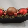 ZoeZo Design Kerststukjes>Kerststukje In Zwart Aardewerk Schaaltje, Rood/Goud, L 24 Cm, H 10 Cm, Br 9 Cm