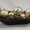 ZoeZo Design Kerststukjes>Kerststukje In Zwart Aardewerk Schaaltje, Goud/ , L 24 Cm, H 10 Cm, Br 9 Cm