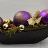 ZoeZo Design Kerststukjes>Kerststukje In Zwart Aardewerk Schaaltje, /Goud, L 24 Cm, H 10 Cm, Br 9 Cm