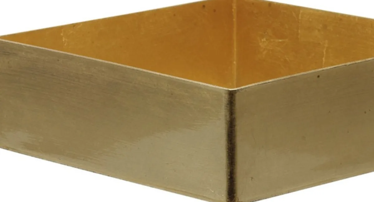 Othmar Decorations Kerststukjes>Kerststukje Maken Basis Materiaal -Dienblad Goud 20 X 20 X 6 Cm - Met Steekschuim