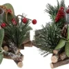 Merkloos Kerststukjes>Kerststukjes/Theelichthouders 2X St - 17 X 8 Cm - Incl. Waxinelichtjes