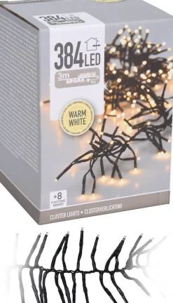 AYD Home Kerstverlichting - Clusterverlichting - 384 Led Lichtjes - Warm Wit Licht - 3M Discount