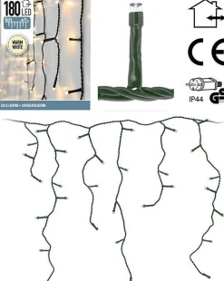 Merkloos Kerstverlichting - Ijspegel - Lichtgordijn - 6 Meter - Ijspegel - 180 Led's Voor Binnen & Buiten Best