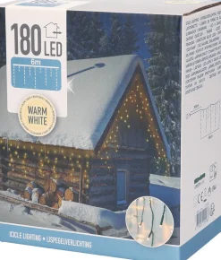 Merkloos Kerstverlichting - Ijspegel - Lichtgordijn - 6 Meter - Ijspegel - 180 Led's Voor Binnen & Buiten Best