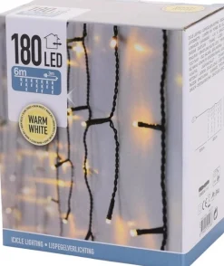 Merkloos Kerstverlichting - Ijspegel - Lichtgordijn - 6 Meter - Ijspegel - 180 Led's Voor Binnen & Buiten Best