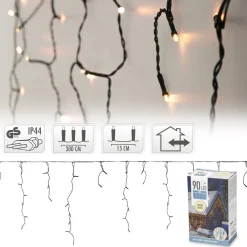 Merkloos Kerstverlichting - Ijspegel - Lichtgordijn - 3 Meter - Ijspegel - 90 Led's Voor Binnen & Buiten Cheap