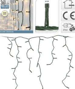 Merkloos Kerstverlichting - Ijspegel - Lichtgordijn - 12 Meter - Ijspegel - 360 Led's - Warm Wit - Voor Binnen & Buiten Shop