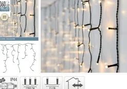 Merkloos Kerstverlichting - Ijspegel - Lichtgordijn - 12 Meter - Ijspegel - 360 Led's - Warm Wit - Voor Binnen & Buiten Shop