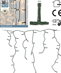 Merkloos Kerstverlichting - Ijspegel - Lichtgordijn - 12 Meter - Ijspegel - 360 Led's - Warm Wit - Voor Binnen & Buiten Shop